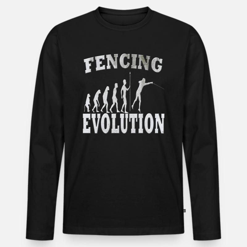 Fechten - Männer Premium Bio Langarmshirt - Schwarz