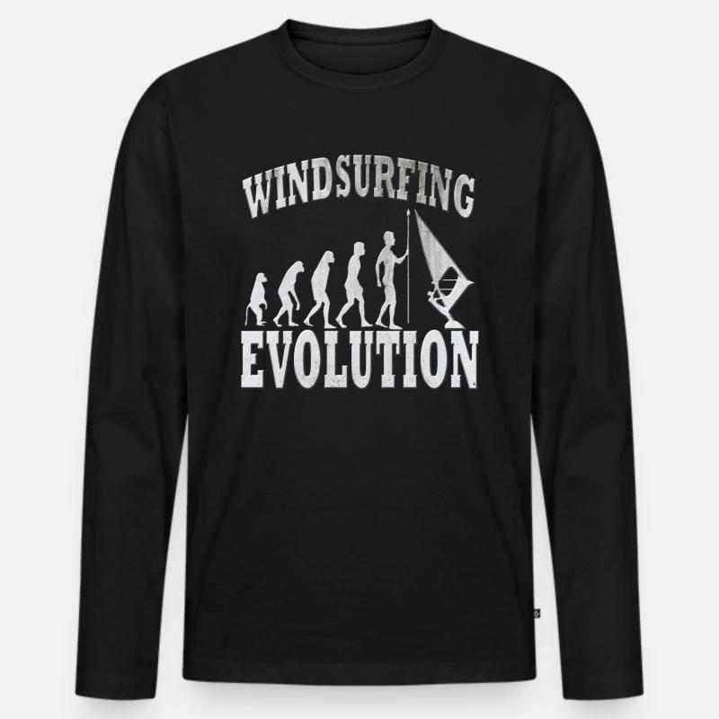 Windsurfen - Männer Premium Bio Langarmshirt - Schwarz