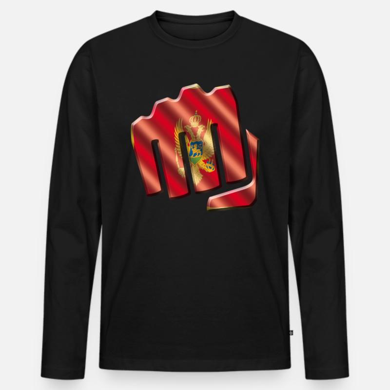 Montenegro - Männer Premium Bio Langarmshirt - Schwarz