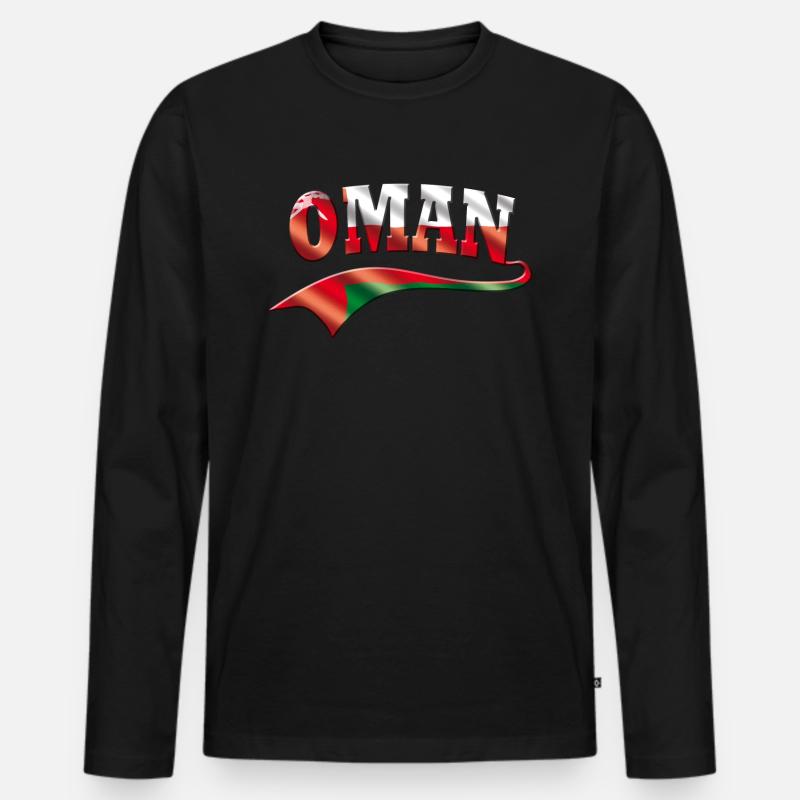 Oman - Männer Premium Bio Langarmshirt - Schwarz