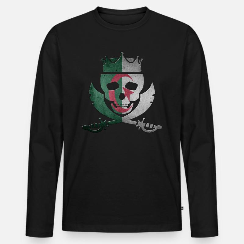 Algerien - Männer Premium Bio Langarmshirt - Schwarz
