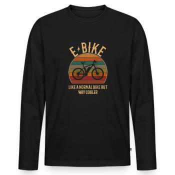 e bike like a normal bike, bicycling cycling e bik - Männer Premium Bio Langarmshirt - Schwarz - Vorne - Nico (187cm)