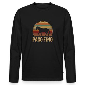 paso fino horse, paso fino - Männer Premium Bio Langarmshirt - Schwarz - Vorne - Nico (187cm)