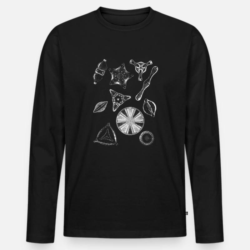 diatoms, algae diatom - Männer Premium Bio Langarmshirt - Schwarz