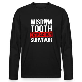 wisdom tooth extraction survivor, wisdom teeth - Männer Premium Bio Langarmshirt - Schwarz - Vorne - Nico (187cm)