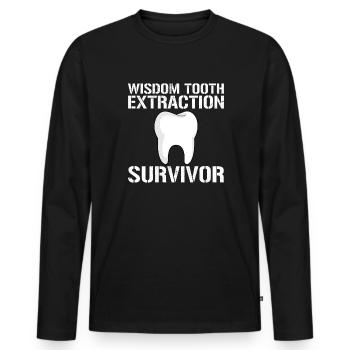 wisdom tooth extraction survivor, wisdom teeth - Männer Premium Bio Langarmshirt - Schwarz - Vorne - Nico (187cm)