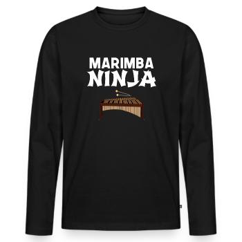 marimba ninja, marimba - Männer Premium Bio Langarmshirt - Schwarz - Vorne - Nico (187cm)
