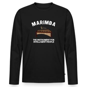 marimba intelligent people, marimba - Männer Premium Bio Langarmshirt - Schwarz - Vorne - Nico (187cm)