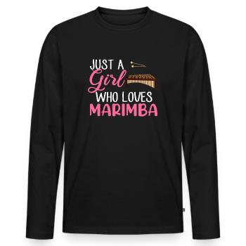 just a girl who love marimba, marimba - Männer Premium Bio Langarmshirt - Schwarz - Vorne - Nico (187cm)