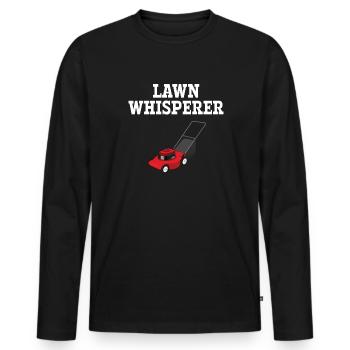 Lawn whisperer mower, mowing - Männer Premium Bio Langarmshirt - Schwarz - Vorne - Nico (187cm)