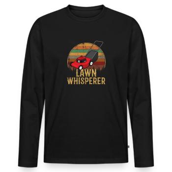 Lawn whisperer mower, mowing - Männer Premium Bio Langarmshirt - Schwarz - Vorne - Nico (187cm)