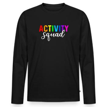 activity squad, activity assistant - Männer Premium Bio Langarmshirt - Schwarz - Vorne - Nico (187cm)