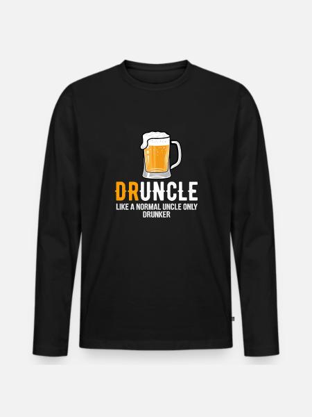 Druncle drinking uncle - Männer Premium Bio Langarmshirt - Schwarz