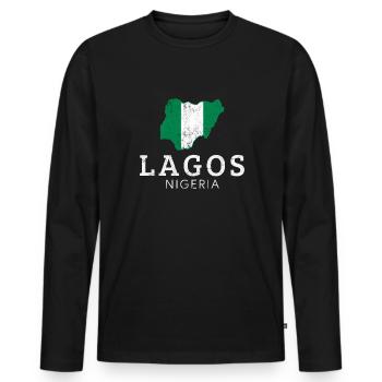 lagos nigeria, nigeria - Männer Premium Bio Langarmshirt - Schwarz - Vorne - Nico (187cm)