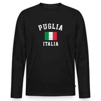 Puglia Italia Italy - Männer Premium Bio Langarmshirt - Schwarz - Vorne - Nico (187cm)