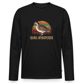 quail whisperer, quail - Männer Premium Bio Langarmshirt - Schwarz - Vorne - Nico (187cm)