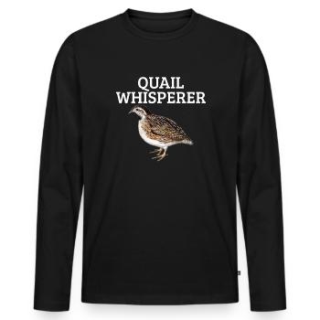 quail whisperer, quail - Männer Premium Bio Langarmshirt - Schwarz - Vorne - Nico (187cm)