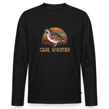 quail whisperer, quail - Männer Premium Bio Langarmshirt - Schwarz - Vorne - Nico (187cm)