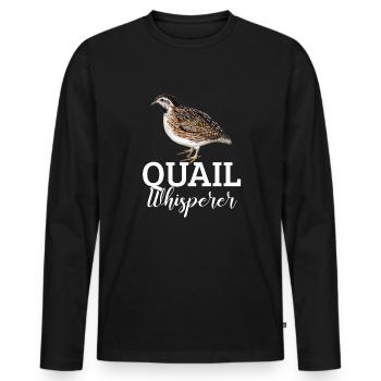 quail whisperer, quail - Männer Premium Bio Langarmshirt - Schwarz - Vorne - Nico (187cm)