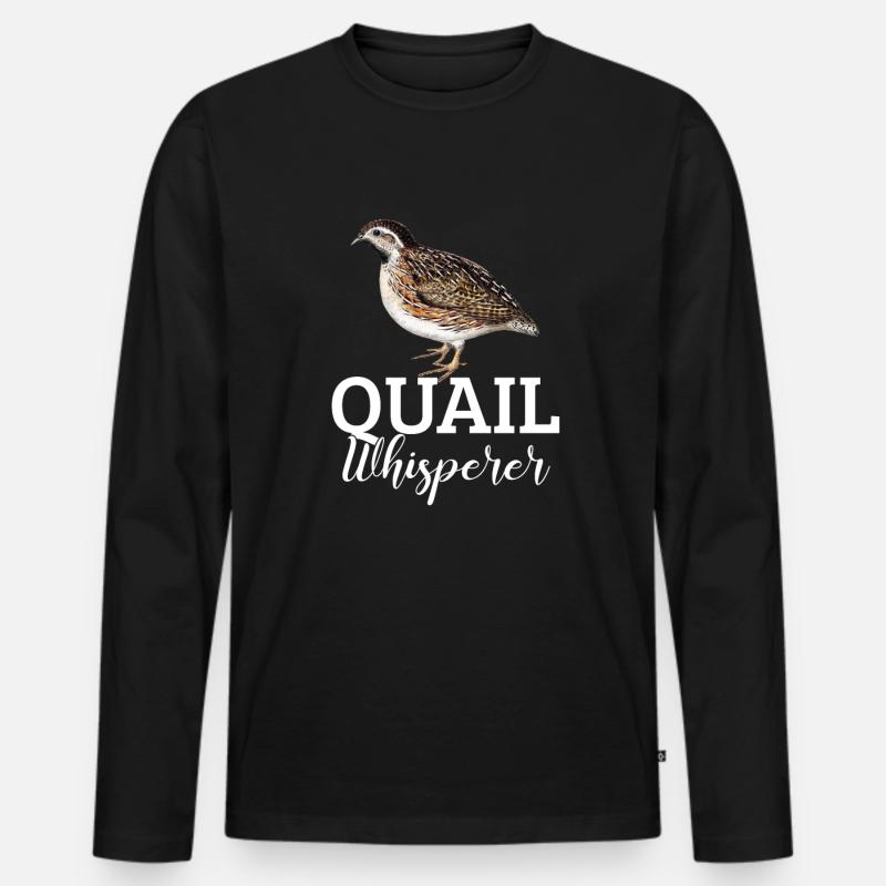 quail whisperer, quail - Männer Premium Bio Langarmshirt - Schwarz