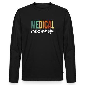 Medical Records Appreciation, Medical Records - Männer Premium Bio Langarmshirt - Schwarz - Vorne - Nico (187cm)