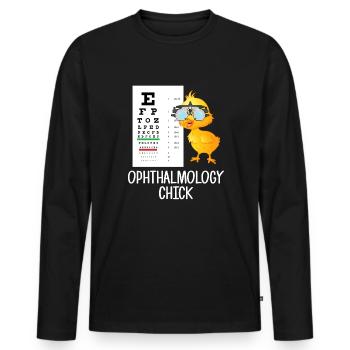 Ophthalmology chick, optician, Ophthalmology - Männer Premium Bio Langarmshirt - Schwarz - Vorne - Nico (187cm)