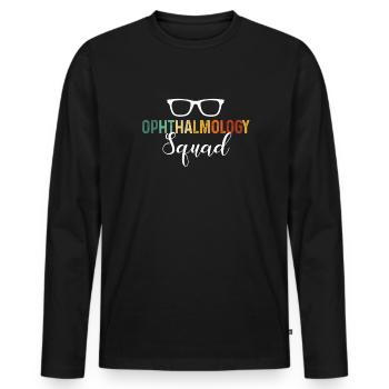 Ophthalmology squad, optician, Ophthalmology - Männer Premium Bio Langarmshirt - Schwarz - Vorne - Nico (187cm)