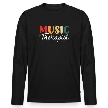 Music Therapist appreciation, Music Therapist - Männer Premium Bio Langarmshirt - Schwarz - Vorne - Nico (187cm)