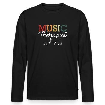 Music Therapist appreciation, Music Therapist - Männer Premium Bio Langarmshirt - Schwarz - Vorne - Nico (187cm)