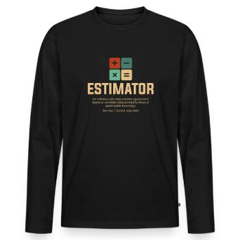estimator definition, estimator - Männer Premium Bio Langarmshirt - Schwarz - Vorne - Nico (187cm)