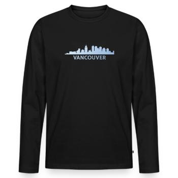 Vancouver skyline, Canada vancouver - Männer Premium Bio Langarmshirt - Schwarz - Vorne - Nico (187cm)