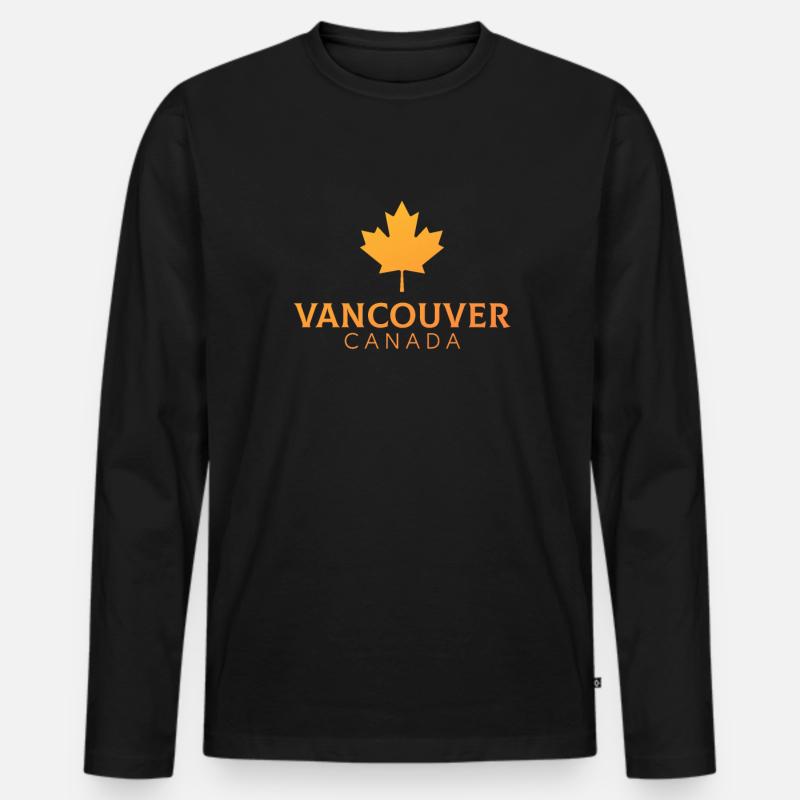Vancouver Canada flag vancouver - Männer Premium Bio Langarmshirt - Schwarz