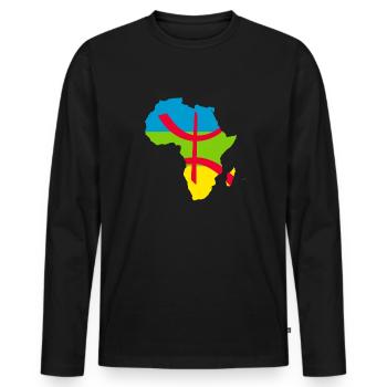 kabyle amazigh flag berber, africa kabyle - Männer Premium Bio Langarmshirt - Schwarz - Vorne - Nico (187cm)