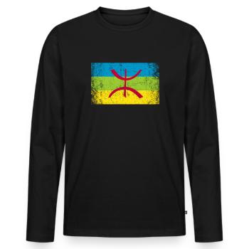 kabyle amazigh flag berber, africa kabyle - Männer Premium Bio Langarmshirt - Schwarz - Vorne - Nico (187cm)