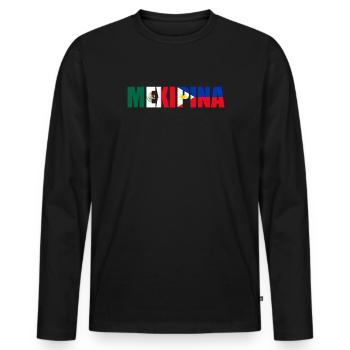 Mexipino Mexican Filipino Mexipino - Männer Premium Bio Langarmshirt - Schwarz - Vorne - Nico (187cm)