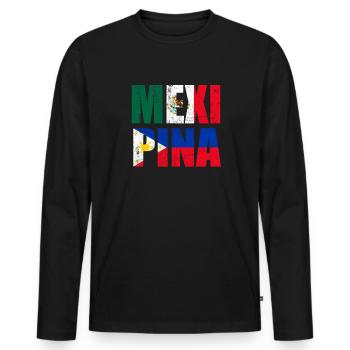Mexipino Mexican Filipino Mexipino - Männer Premium Bio Langarmshirt - Schwarz - Vorne - Nico (187cm)