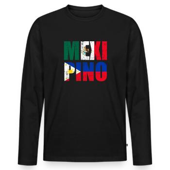 Mexipino Mexican Filipino Mexipino - Männer Premium Bio Langarmshirt - Schwarz - Vorne - Nico (187cm)