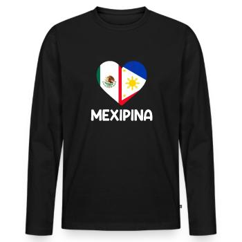 Mexipino Mexican Filipino Mexipino - Männer Premium Bio Langarmshirt - Schwarz - Vorne - Nico (187cm)