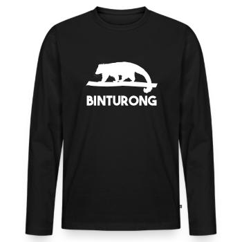 vintage Binturong - Männer Premium Bio Langarmshirt - Schwarz - Vorne - Nico (187cm)