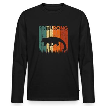 vintage Binturong - Männer Premium Bio Langarmshirt - Schwarz - Vorne - Nico (187cm)