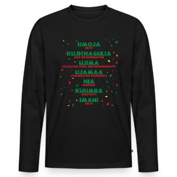kwanzaa, kinara candle kwanzaa - Männer Premium Bio Langarmshirt - Schwarz - Vorne - Nico (187cm)
