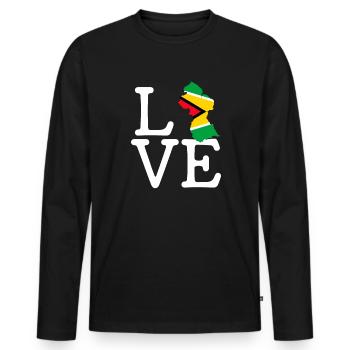 guyana love, guyana - Männer Premium Bio Langarmshirt - Schwarz - Vorne - Nico (187cm)