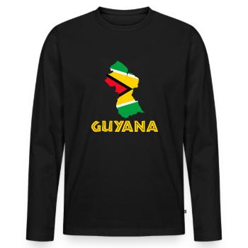 guyanese map, guyana - Männer Premium Bio Langarmshirt - Schwarz - Vorne - Nico (187cm)