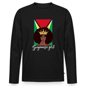 guyanese girl, guyana - Männer Premium Bio Langarmshirt - Schwarz - Vorne - Nico (187cm)