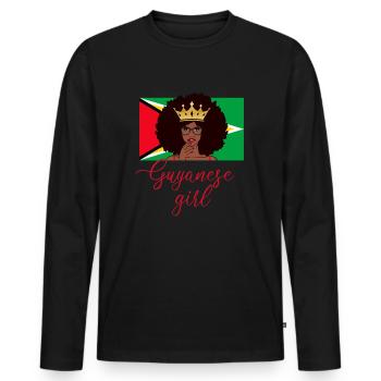 guyanese girl, guyana - Männer Premium Bio Langarmshirt - Schwarz - Vorne - Nico (187cm)