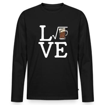 I love root beer, root beer - Männer Premium Bio Langarmshirt - Schwarz - Vorne - Nico (187cm)