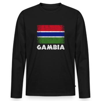 Gambian flag, Gambia - Männer Premium Bio Langarmshirt - Schwarz - Vorne - Nico (187cm)