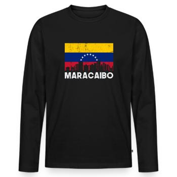 Maracaibo, venezolanos venezuela - Männer Premium Bio Langarmshirt - Schwarz - Vorne - Nico (187cm)