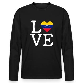 i love Venezuela, venezolanos venezuela - Männer Premium Bio Langarmshirt - Schwarz - Vorne - Nico (187cm)