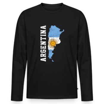 argentina flag, argentinian - Männer Premium Bio Langarmshirt - Schwarz - Vorne - Nico (187cm)